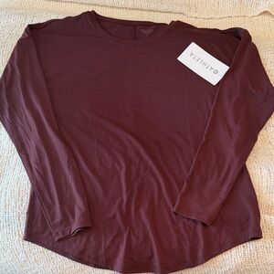 NWT Athleta Long Sleeve “With Ease” Top - Deep Maroon